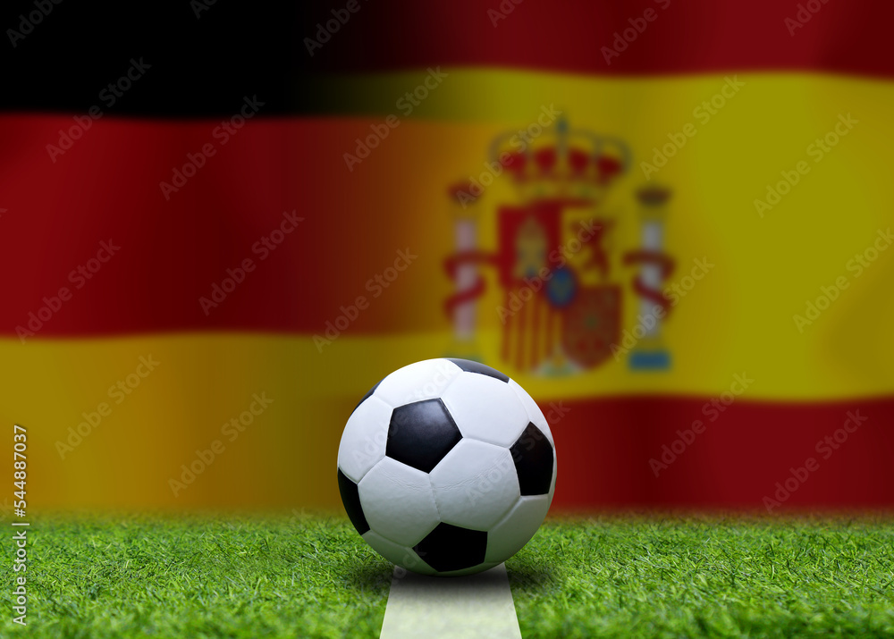 Football Cup competition between the national German and national Span. Football Cup competition between the national German and national Span.