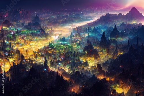 Wallpaper Mural landscape city of fantasy as wallpaper background Torontodigital.ca