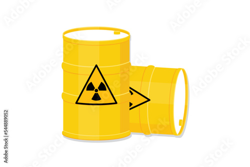 Radioactive waste yellow barrel illustration