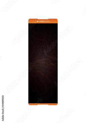 Vector background with black textured topographical contour of mountain Lhoce. Altitude: 8 516 m.