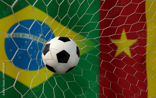 Football Cup competition between the national Brazil  and national Cameroon.