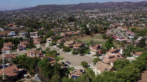 Afternoon view of a suburban neighborhood in San Marcos, California, USA. photo