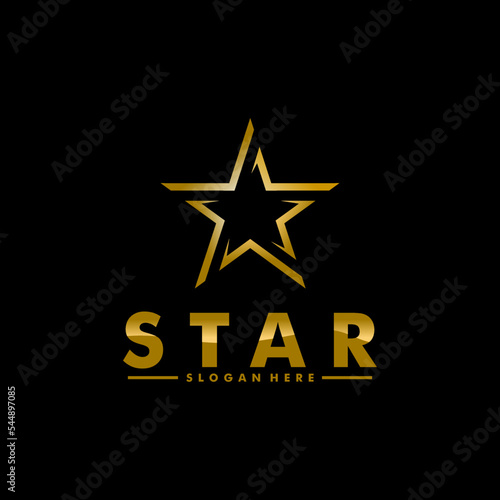 elegant star logo vector design template, golden star logo
