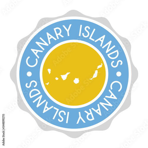 Canary Islands, Spain Badge Map Vector Seal Vector Sign. National Symbol Country Stamp Design Icon Label. 