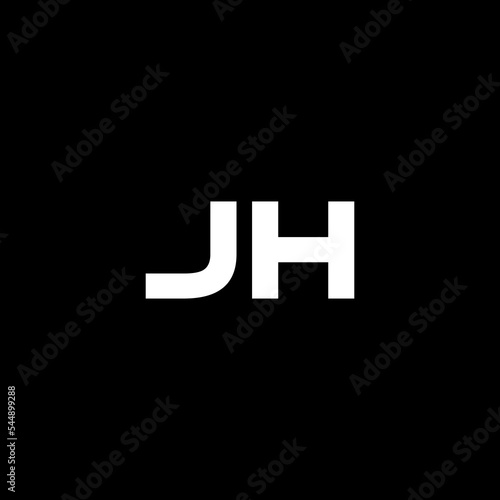 JH letter logo design with black background in illustrator, vector logo modern alphabet font overlap style. calligraphy designs for logo, Poster, Invitation, etc.