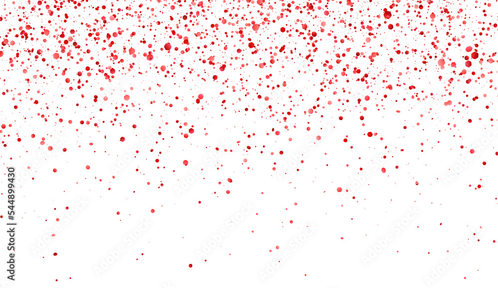Red glitter holiday falling confetti isolated