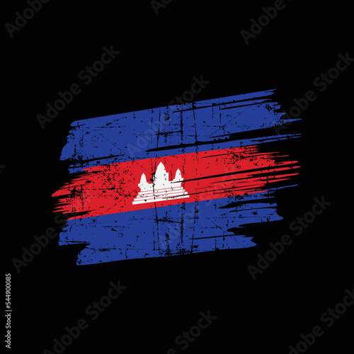 Grunge Cambodia flag. Vector illustration of Cambodia flag.