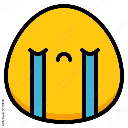 crying sad unhappy emoji icon