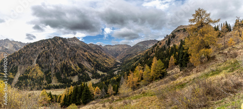 Obraz na płótnie panoramic shot of nature park Soelktal in the Niedere Tauern range in Styria, Austria w salonie
