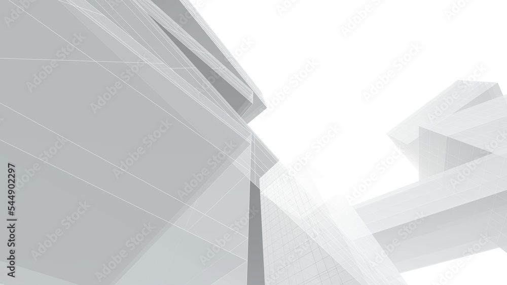 Fototapeta premium Abstract architecture background 3d illustration
