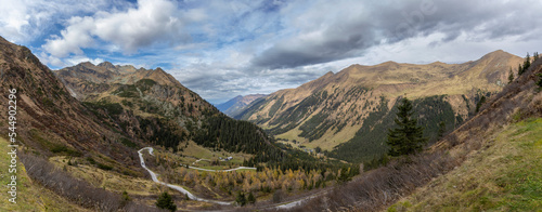Obraz na płótnie panoramic shot of nature park Soelktal in the Niedere Tauern range in Styria, Austria w salonie
