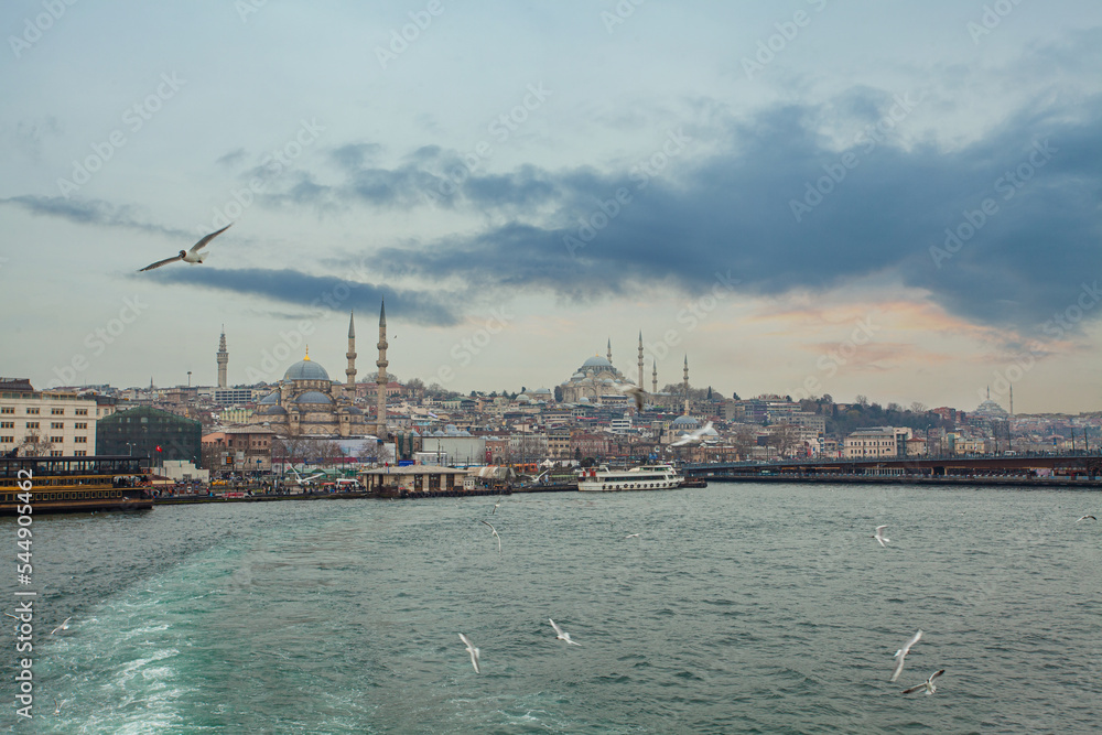 The Bosphor and view on Istanbul, Turkey, panoramic