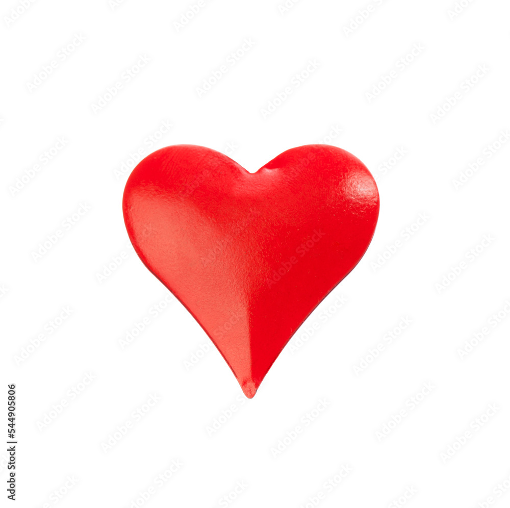 Fototapeta premium Red heart decoration isolated on white background