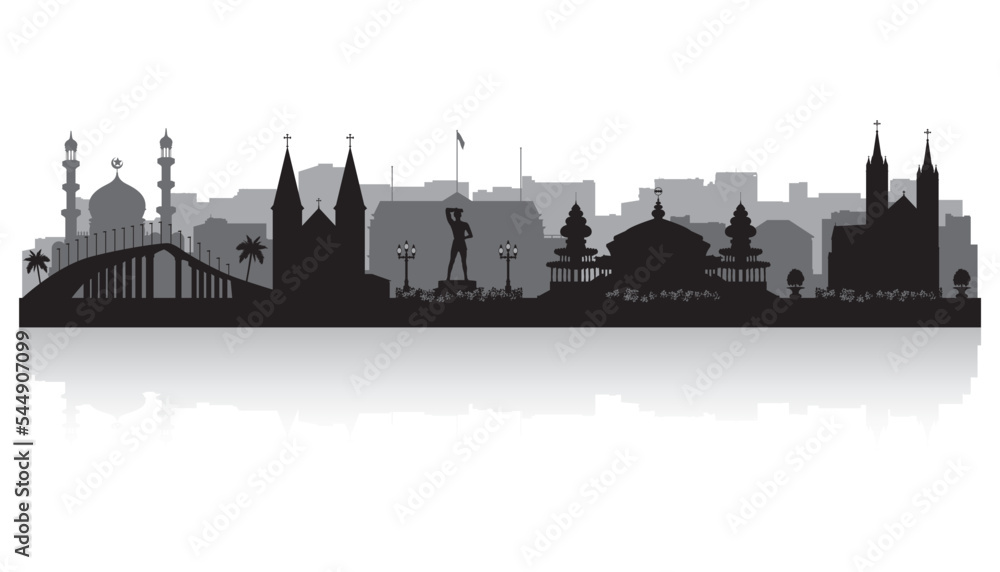 Paramaribo Suriname city skyline silhouette Paramaribo Suriname city skyline silhouette