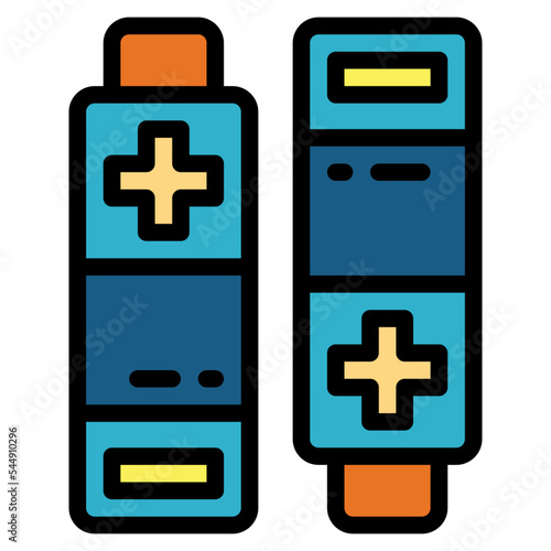batteries filled outline icon style
