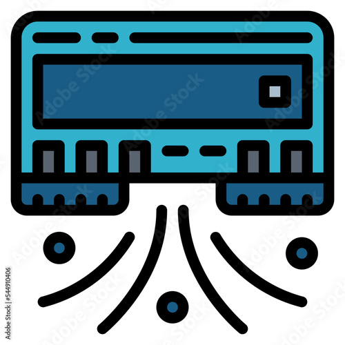 robot vacuum filled outline icon style