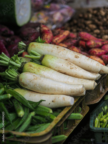 Raw radish or turnip sell in traditional market