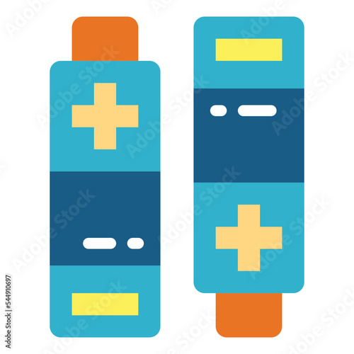 batteries flat icon style