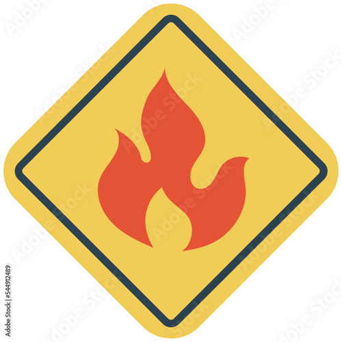 Fire Warning Vector Illustration photo