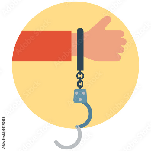 Prison Handcuff Vector Icon