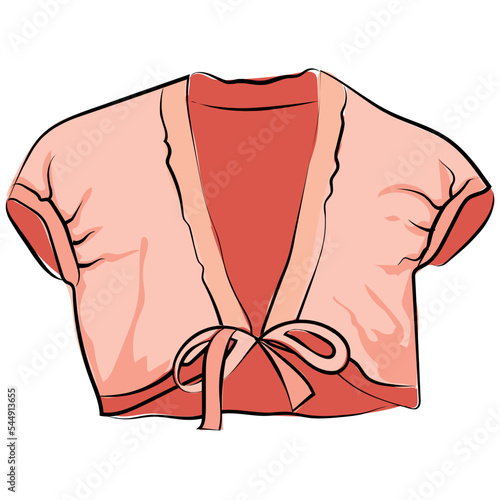 Woman Top Hand Drawn Colored Vector Icon