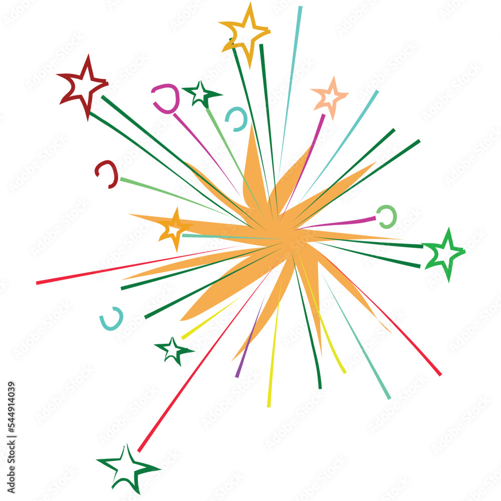 Firework Colored Sketchy Vector Icon