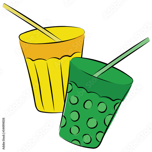 Soft Drink Hand Drawn Colored Vector Icon