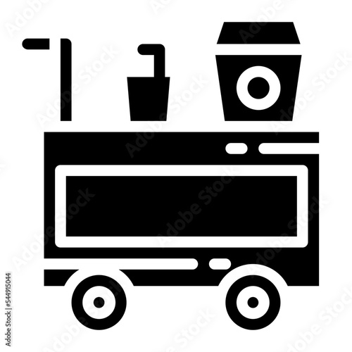 food trolley glyph icon style