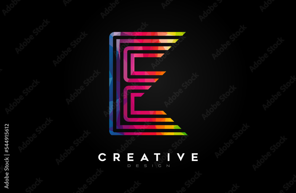 Vibrant Lines Letter E Logo with Lines and Monogram Creative Style Design Vector Vibrant Lines Letter E Logo with Lines and Monogram Creative Style Design Vector