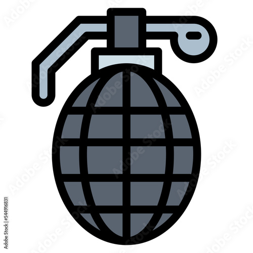 grenade filled outline icon style