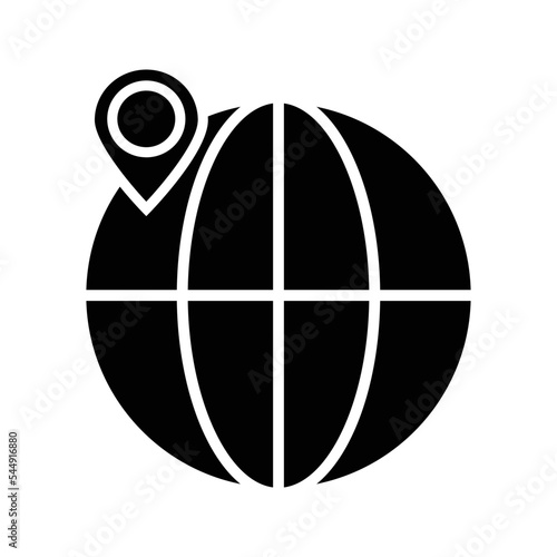 Geo Tag Thin Line Vector Icon Isolated on the White Background.