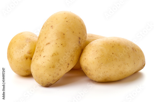 Young potato, isolated on white background.