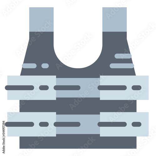 bulletproof vest flat icon style