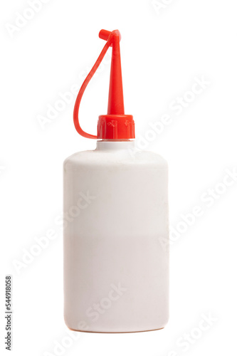 Tube of glue isolated on white background photo