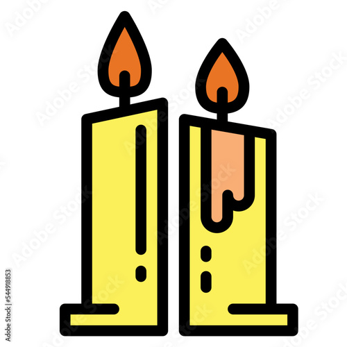 candle filled outline icon style