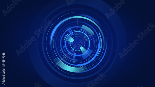 Abstract future digital technology background. Techno circle with glow template.