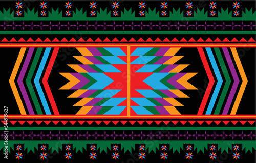 geometric ethnic oriental pattern traditional Design for background,carpet,wallpaper,clothing,wrapping,Batik,fabric,Vector embroidery style. 