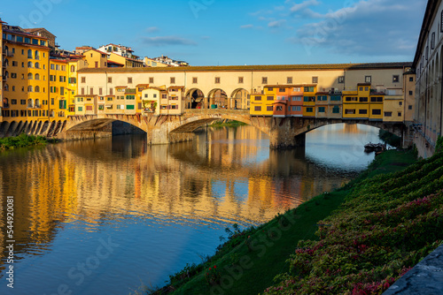 Ponte Vecchio bridge over Arno river in Florence, Italy