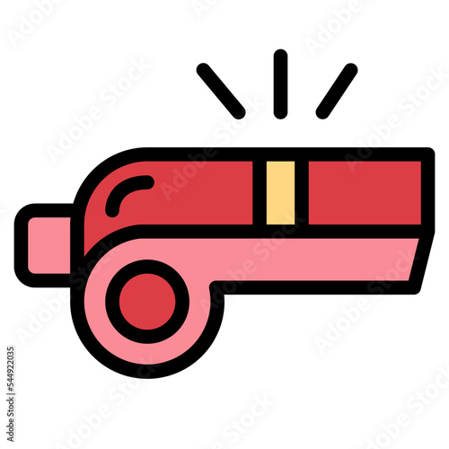 whistle filled outline icon style