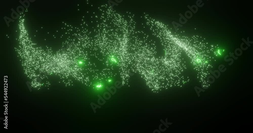Money green text animation. Dissolve effect animation.