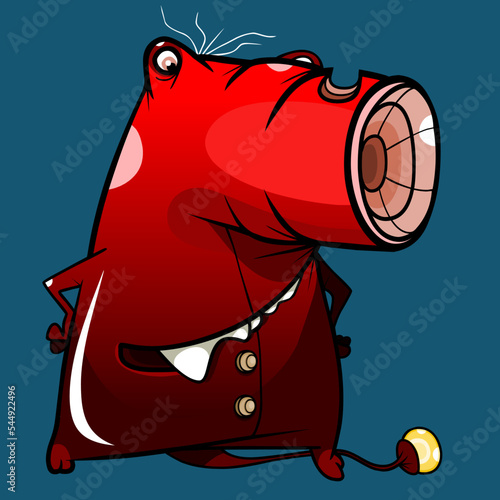 cartoon elephantlike creature with a thick red trunk photo