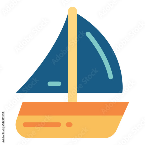 yacht flat icon style