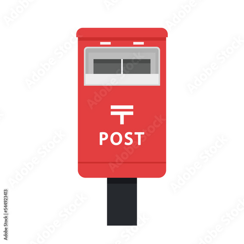 Japanese post box isolate on white background. Japan post vector. sign. Japan mailbox vector.