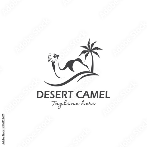 desert camel logo, vector illustration