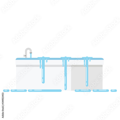 Bathtub vector. Overflow. wallpaper. free space for text. symbol. water overflow.