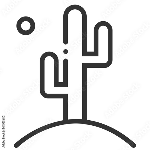 Vector drought outline icon on the empty white background