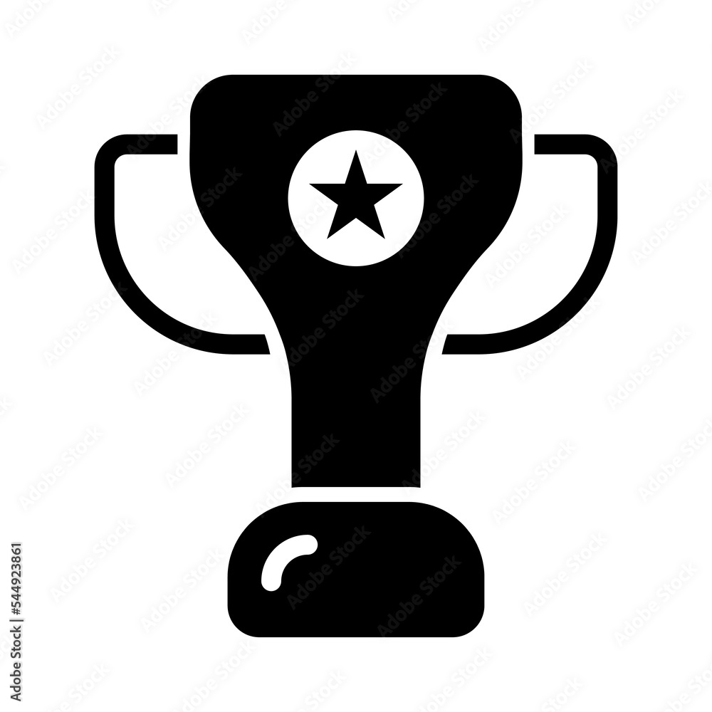 Trophy symbol game icon with solid style Trophy symbol game icon with solid style
