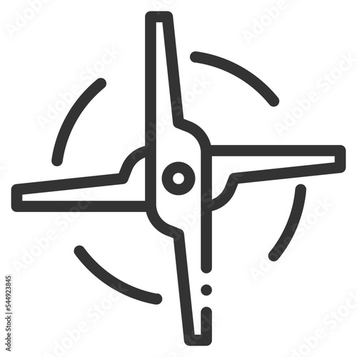 Vector wind turbine icon on the empty white background