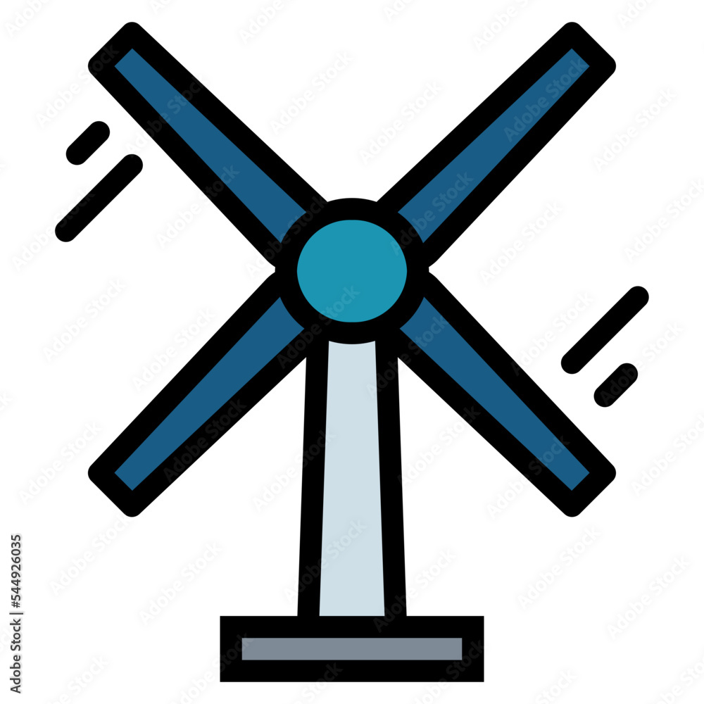 eolic energy filled outline icon style