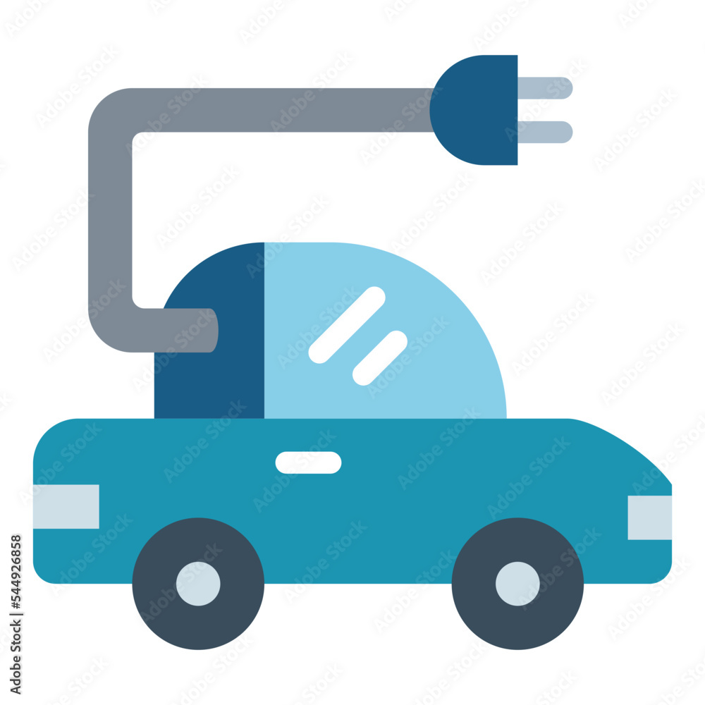 electric car flat icon style